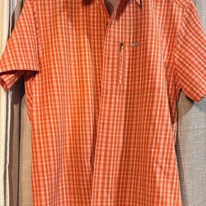 Columbia Men's Vibrant Orange Plaid Shirt